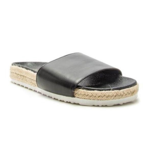 Espadrille Slides in Black - Picture 5 of 6